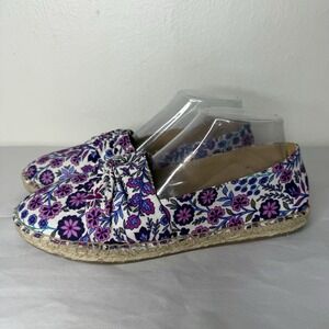 Talbots Izzy Cinched Espadrille Slip On Purple Floral Shoes Womens 9M Beach Boho